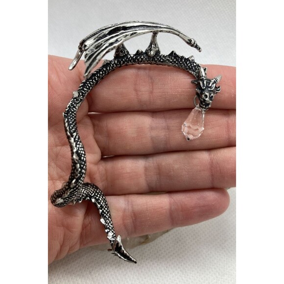 Alchemy England 2013 Pewter Crystal Dragon Earwrap‎ Earring Fantasy Mythical - Picture 5 of 9